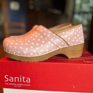 Pink & White Sanitas Clogs Size 40 EU/ 9 US